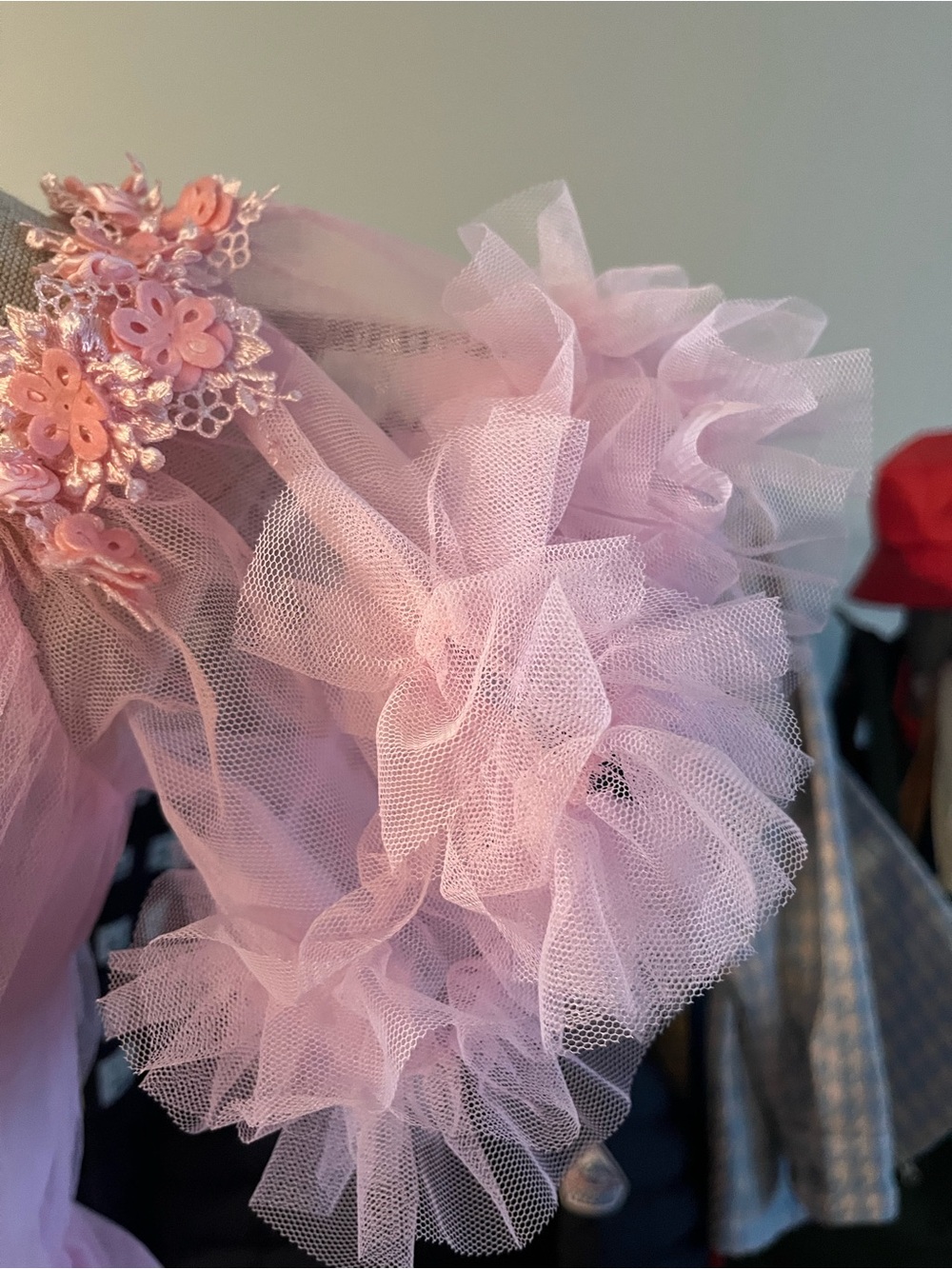 SUGAR THRILLZ 🎀Pink Tulle 🎀Floral Puff Sleeve Party Dress size M 🎀NWT - Picture 8 of 10